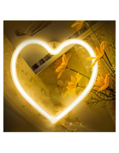 Luz de Neón Corazón EXF 20.32cm LED Blanco Cálido