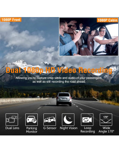 Cámara de tablero dual Vlokda X50 1080P delantera e interior 2