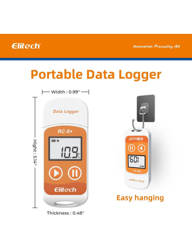Registrador de Datos Elitech RC-5+ Temperatura -30C a +70C