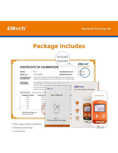 Registrador de Datos Elitech RC-5+ Temperatura -30C a +70C