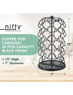 Soporte Giratorio para K Cup Nifty - Organizador Negro 35 Cápsulas 2