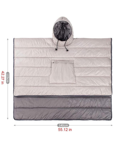Saco de Dormir Poncho HI SUYI Beige Ultraligero 800g