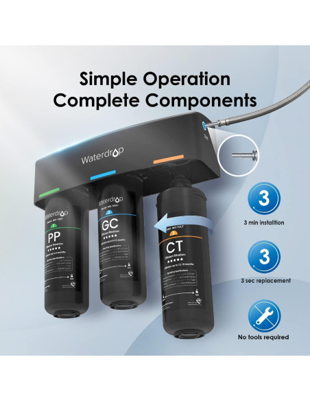 Filtro de Agua Bajo Fregadero Waterdrop WD-TSA-10 8 Etapas