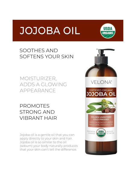 Aceite de Jojoba Orgánico Velona 946 ml - Puro y Natural