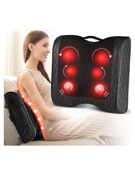 Masajeador de Espalda Boriwat R9 2-en-1 con Calor y 3 Intensidades