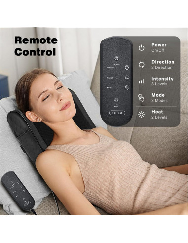 Masajeador de Espalda Boriwat R9 2-en-1 con Calor y 3 Intensidades