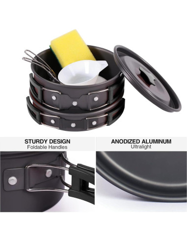 Juego de Utensilios de Cocina para Camping REDCAMP 11 Pcs