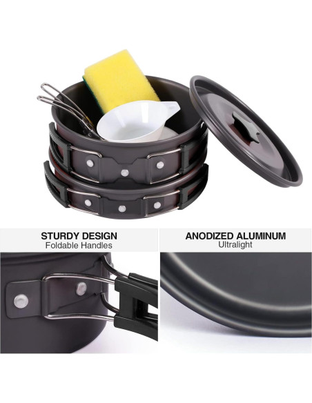 Juego de Utensilios de Cocina para Camping REDCAMP 11 Pcs