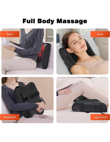 Masajeador de Espalda Boriwat R9 2-en-1 con Calor y 3 Intensidades