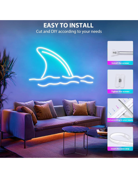 Tira LED Neón RGB Lamomo 5m Control App Impermeable Tira LED Neón RGB Lamomo 5m Control App Impermeable