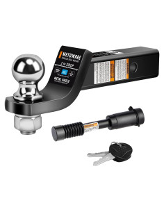 Soporte de bola de enganche METOWARE 2" con bloqueo 6000 lbs