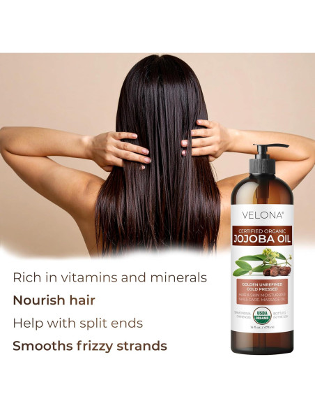 Aceite de Jojoba Orgánico Velona 946 ml - Puro y Natural