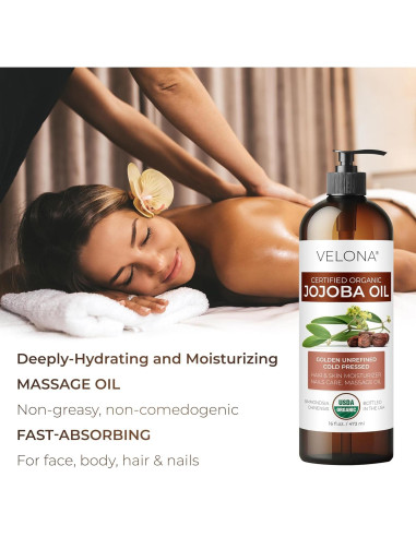 Aceite de Jojoba Orgánico Velona 946 ml - Puro y Natural