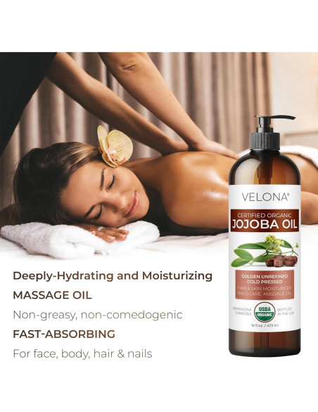 Aceite de Jojoba Orgánico Velona 946 ml - Puro y Natural