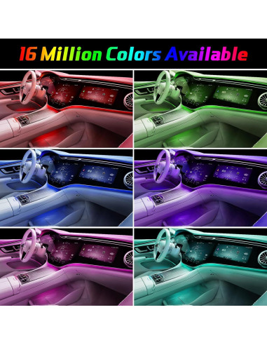 Luces LED RGB para coche WEBUPAR 6 en 1 con control APP