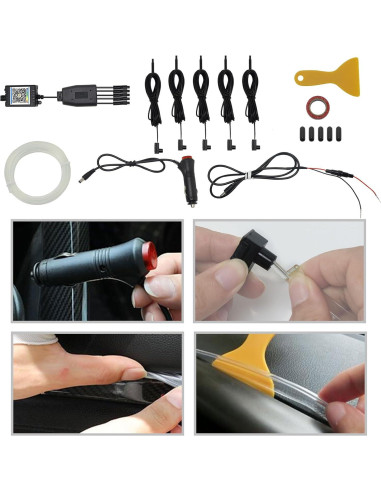 Luces LED RGB para coche WEBUPAR 6 en 1 con control APP