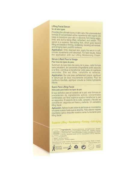 Suero Facial Lifting Orgánico Gratiae 50ml - Vitamina C y E