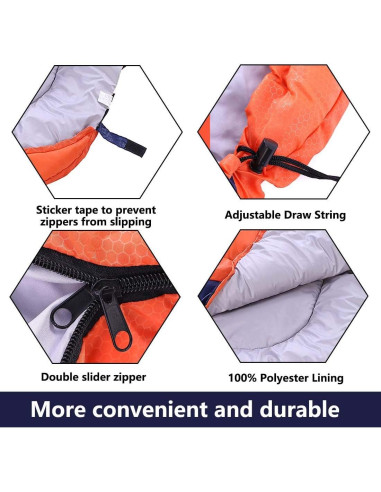 Saco de dormir Kuzmaly 3 estaciones impermeable 1.31 kg