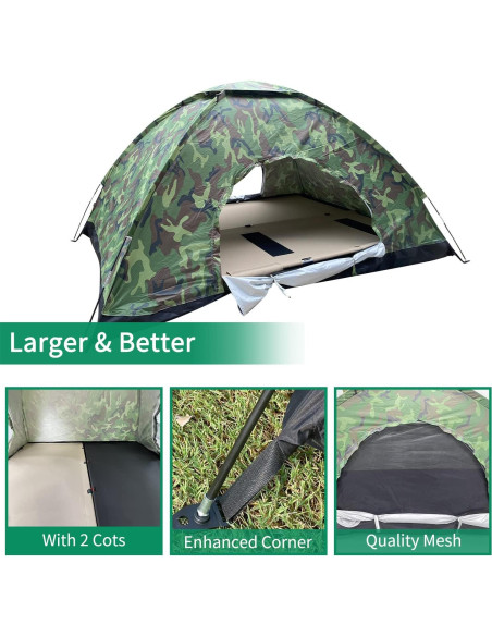 Tienda de Camping Sutekus Doble Ligera Camuflaje 2 Personas