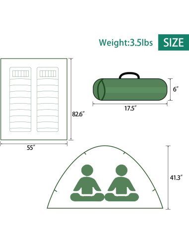 Tienda de Camping Sutekus Doble Ligera Camuflaje 2 Personas