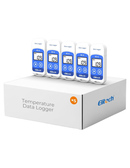 Registrador de Datos de Temperatura Elitech RC-5 5 Paquete