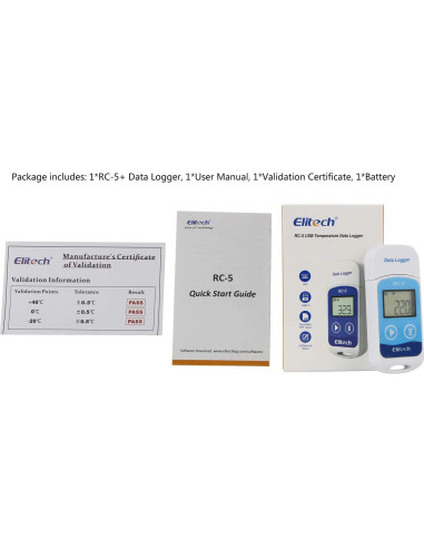 Registrador de Datos de Temperatura Elitech RC-5 5 Paquete