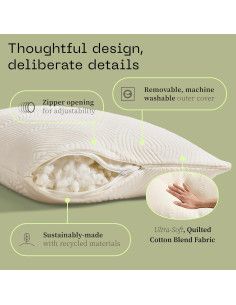 Almohada Ajustable Coop Home Goods Reina Láttex Talalay 2.92kg 2