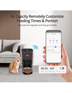 Comedero Automático para Gatos XRG WiFi 6L con Grabadora 2