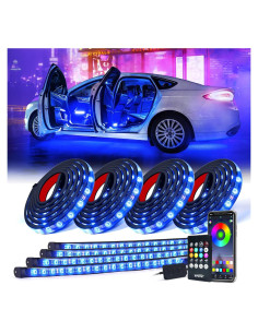 Kit de Luces LED RGB Xprite 8Pcs para Automóviles, Control APP