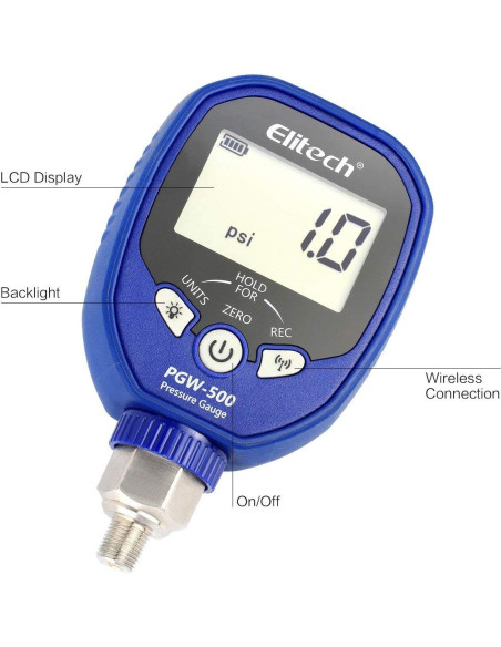 Medidor de Presión Digital Inalámbrico Elitech PGW-500 500 PSI
