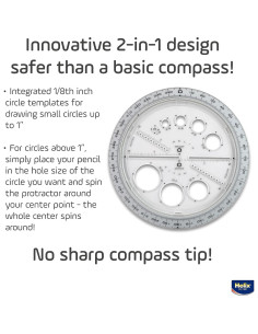 Fabricante de Ángulos y Círculos Helix 15 cm con Plantillas 2