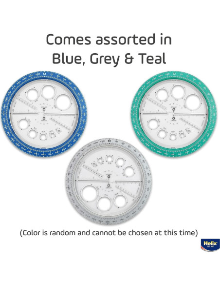 Fabricante de Ángulos y Círculos Helix 15 cm con Plantillas