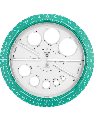 Fabricante de Ángulos y Círculos Helix 15 cm con Plantillas