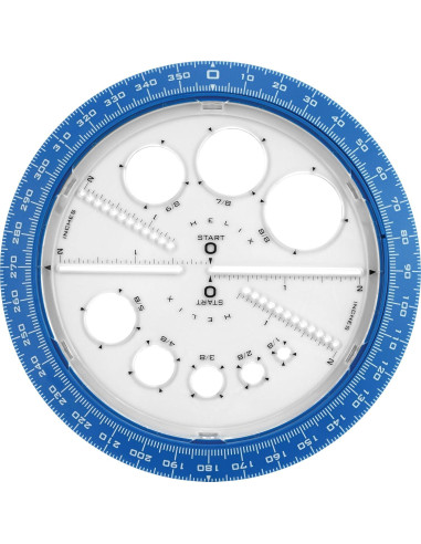 Fabricante de Ángulos y Círculos Helix 15 cm con Plantillas