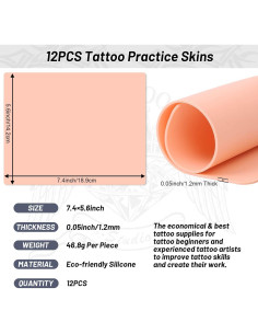 Modacraft 12 Piezas Piel de Práctica para Tatuajes 1.2mm 2