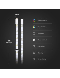 Tira de Luz LED Inteligente Feit Electric 4.88m RGBW Control Remoto 2