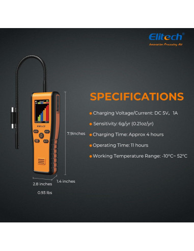 Detector de Fugas de Refrigerante Elitech Inframate C CO2
