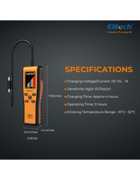 Detector de Fugas de Refrigerante Elitech Inframate C CO2
