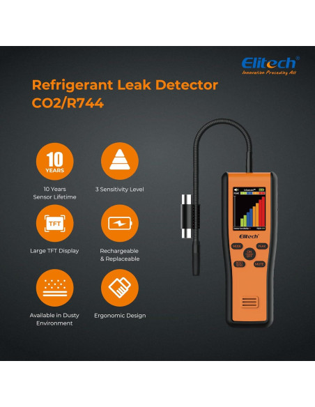 Detector de Fugas de Refrigerante Elitech Inframate C CO2