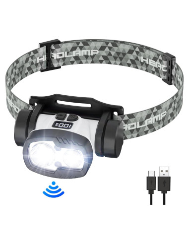 Linterna Frontal LED Recargable BOBKID T300 1500 Lúmenes 9 Modos