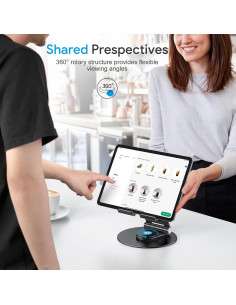 Soporte Giratorio para Tableta OMOTON 360 Ajustable Negro Gris 2
