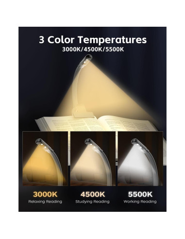 Luz de Libro Recargable Shenzhen Youzhan, 3 Temperaturas, Negro