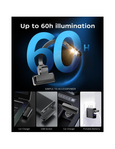 Luz de Libro Recargable Shenzhen Youzhan, 3 Temperaturas, Negro