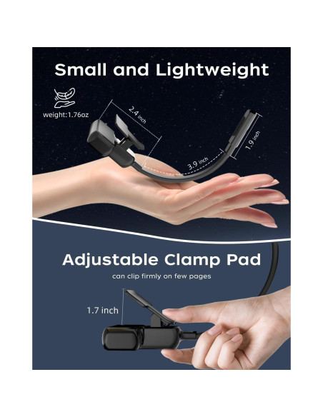 Luz de Libro Recargable Shenzhen Youzhan, 3 Temperaturas, Negro