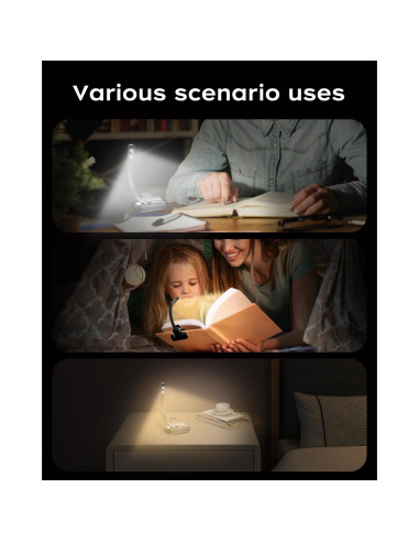 Luz de Libro Recargable Shenzhen Youzhan, 3 Temperaturas, Negro
