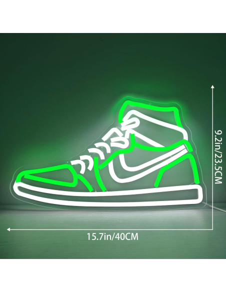 Luz de Neón Zapatilla Deportiva JianJung Verde Dimmable 23.5x40cm Luz de Neón Zapatilla Deportiva JianJung Verde Dimmable 23.5x40cm