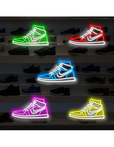 Luz de Neón Zapatilla Deportiva JianJung Verde Dimmable 23.5x40cm