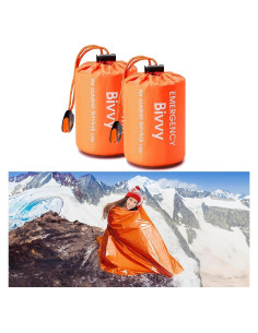 Bolsa de Dormir de Emergencia GearHill Bivy Naranja 2 Paquete