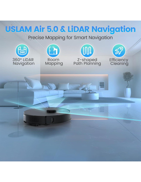 Robot Aspirador y Mopa FIXR-T20, Auto-Vaciado, 180 min, HEPA