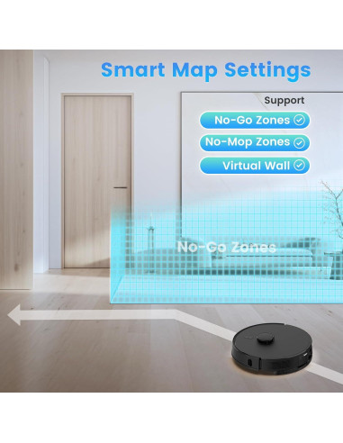 Robot Aspirador y Mopa FIXR-T20, Auto-Vaciado, 180 min, HEPA
